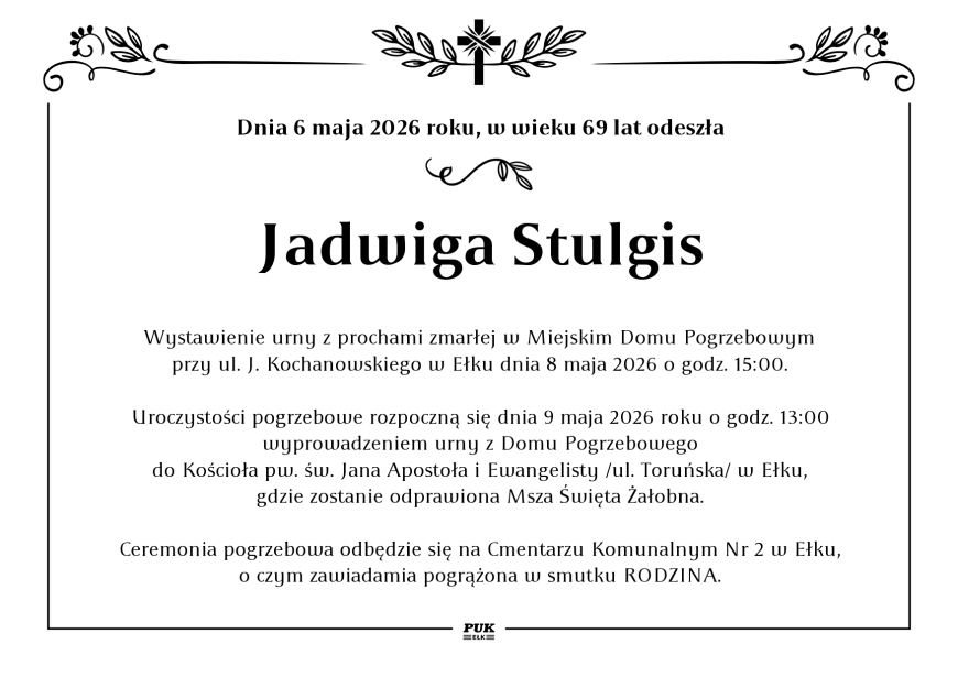 Jadwiga Stulgis - nekrolog